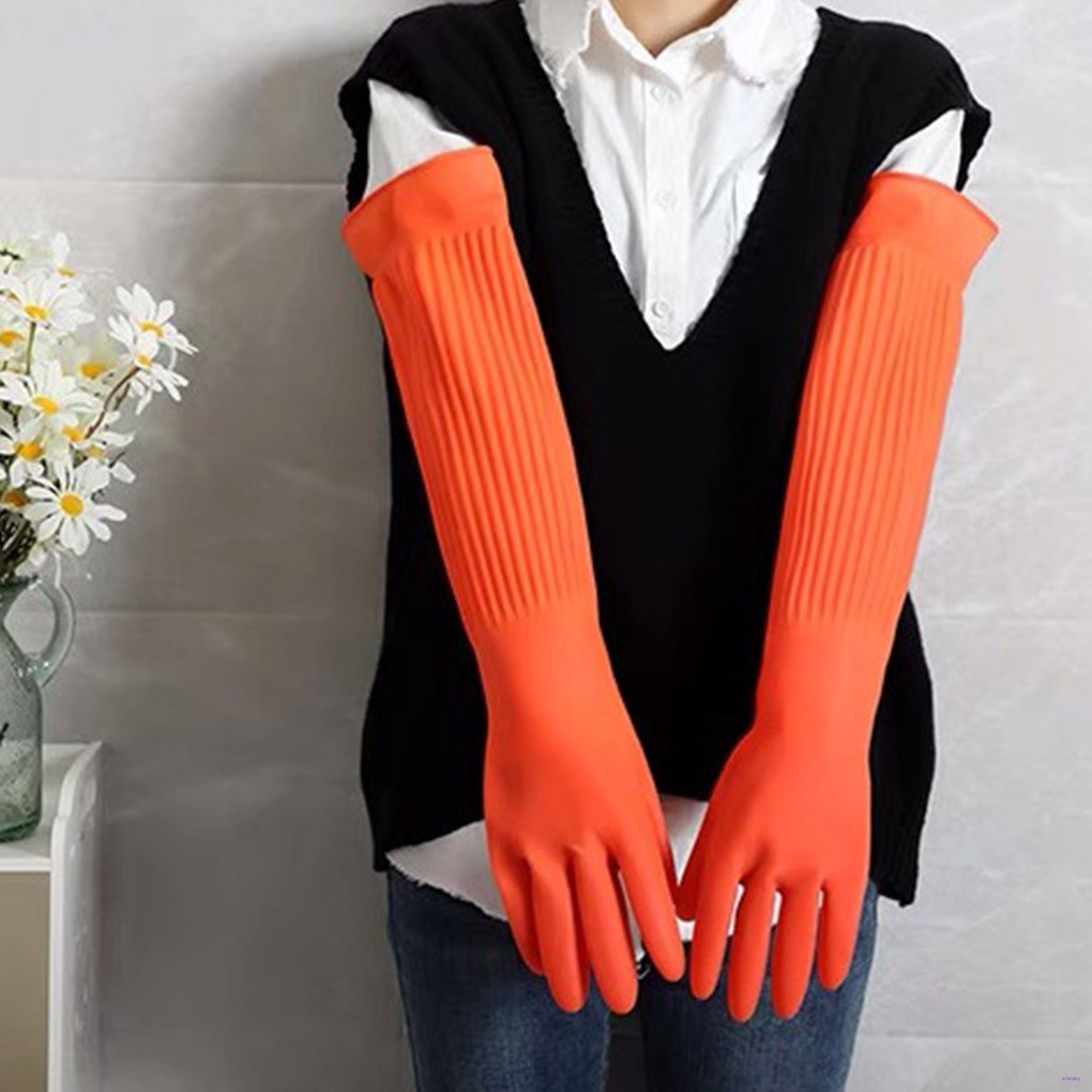 Găng tay cao su dài 56cm tiện dụng để rửa chén
