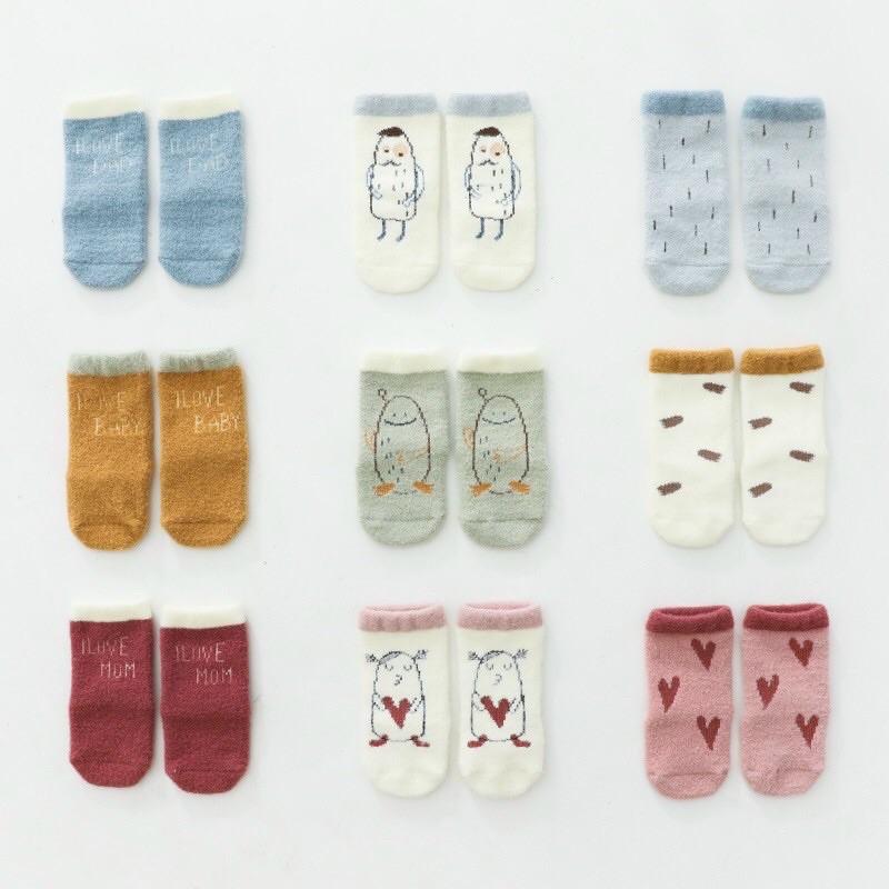 Set 3 đôi tất xù Nemobaby chống trơn xuất Hàn cho bé