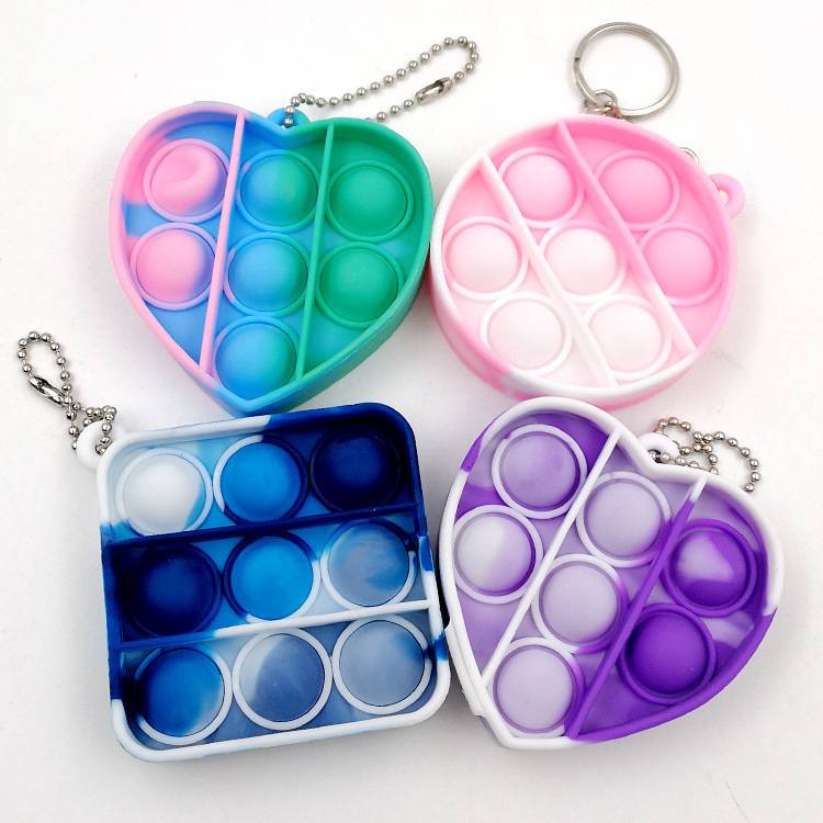 Móc Khóa Đồ Chơi Hình Chuột Bánh Macaron/Vuông/Trái Tim/Tròn Giảm Căng Thẳng Cầm Tay