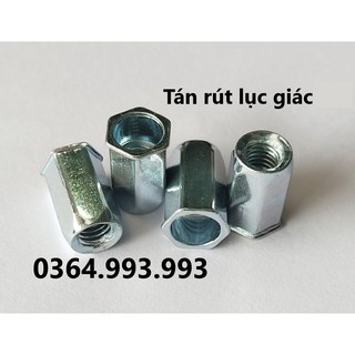 Gói 100 cái tán rút lục giác m6, m8. đai ốc rút lục giác m6, m8. chất liệu: mạ kẽm