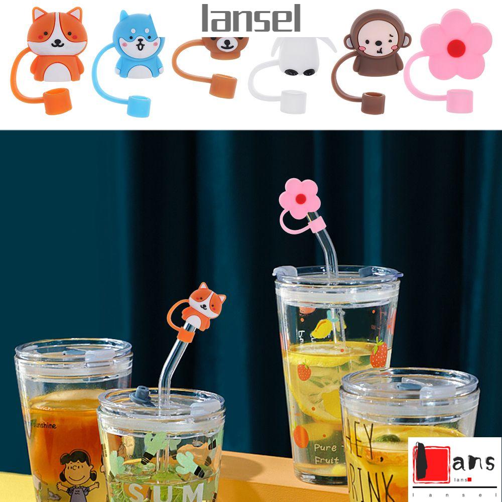 1 Nắp Đậy Ống Hút Bằng Silicone Chống Bụi Thiết Kế Hoạt Hình Dễ Thương Tái Sử Dụng Được