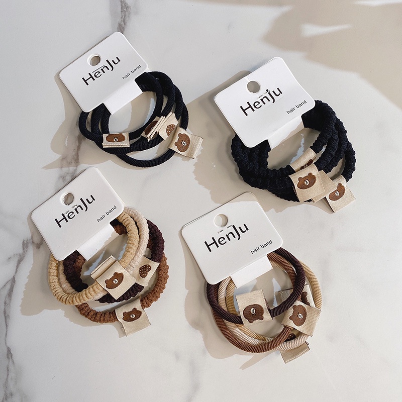 Set 4 dây buộc tóc hình gấu hoạt hình dễ thương xinh xắn dành cho nữ
