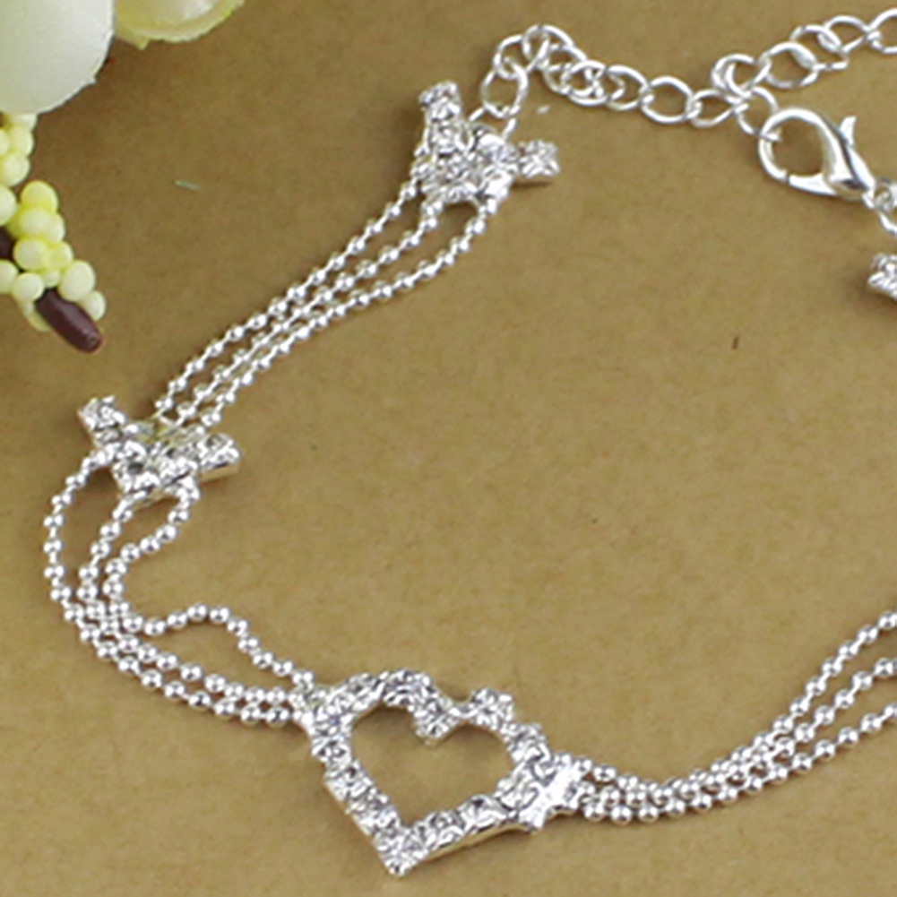 Lắc Chân Mạ Bạc Đính Đá Xinh Xắn