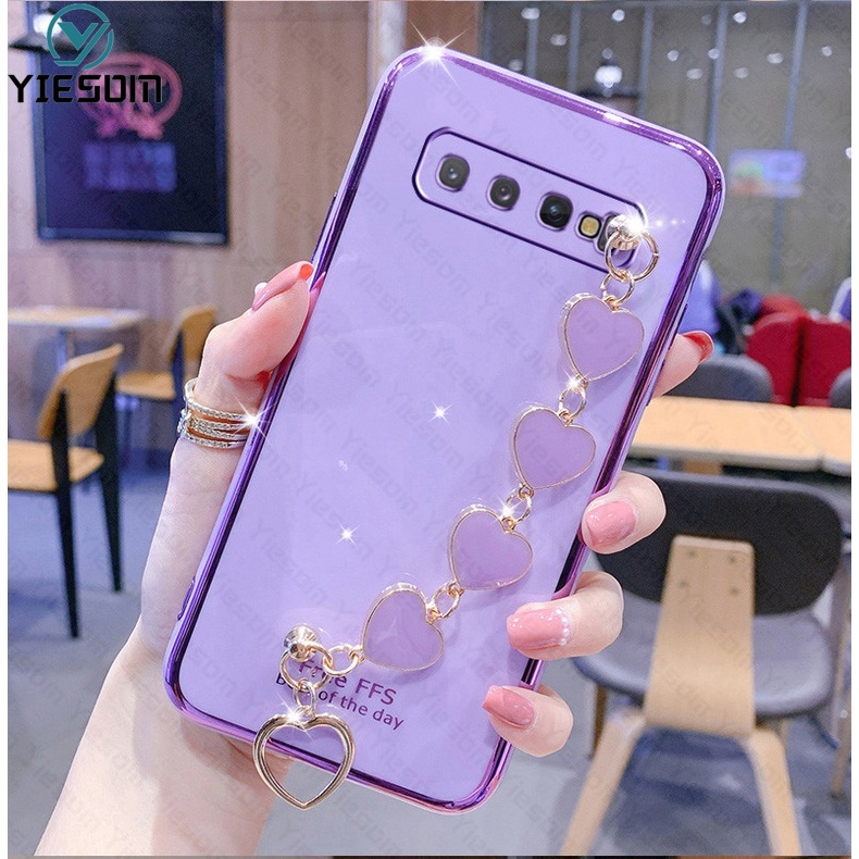 Ốp Điện Thoại Silicon Kèm Dây Đeo Sang Trọng Cho Samsung Galaxy S10 S9 Plus S10 Lite S9 S10 +