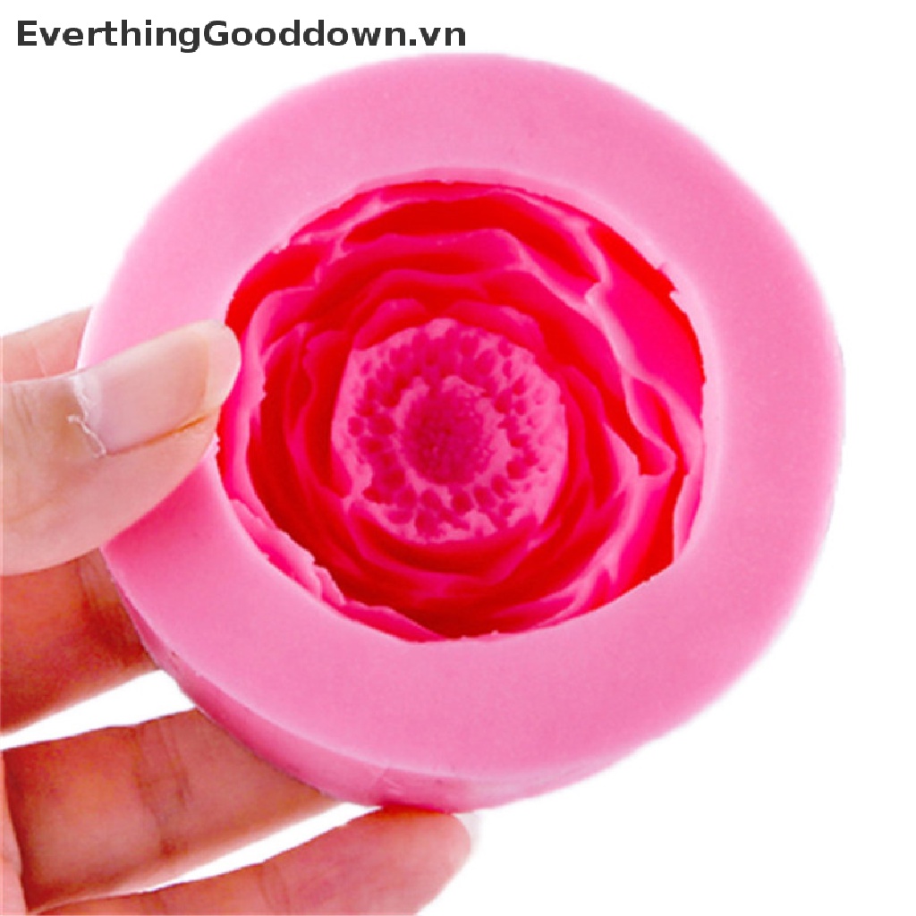 Khuôn Silicone Làm Bánh / Xà Phòng Hình Hoa Mẫu Đơn