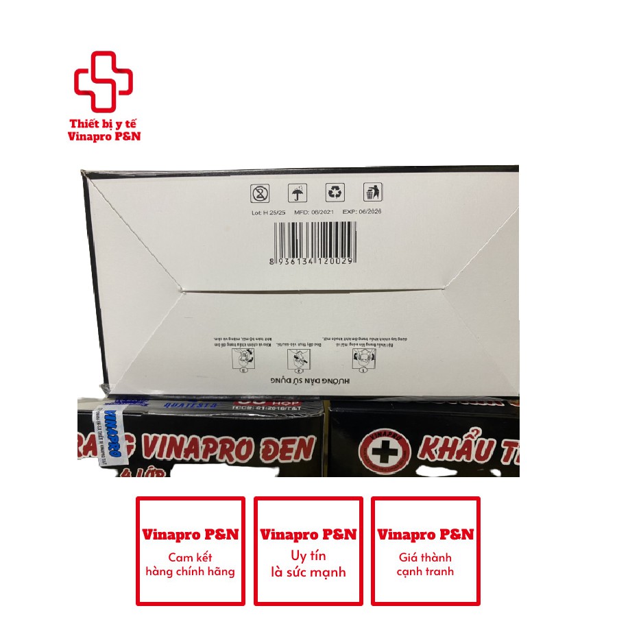 Khẩu trang đen Hàn Quốc Vinapro (Hàng chính hãng - 4 lớp) | BigBuy360 - bigbuy360.vn