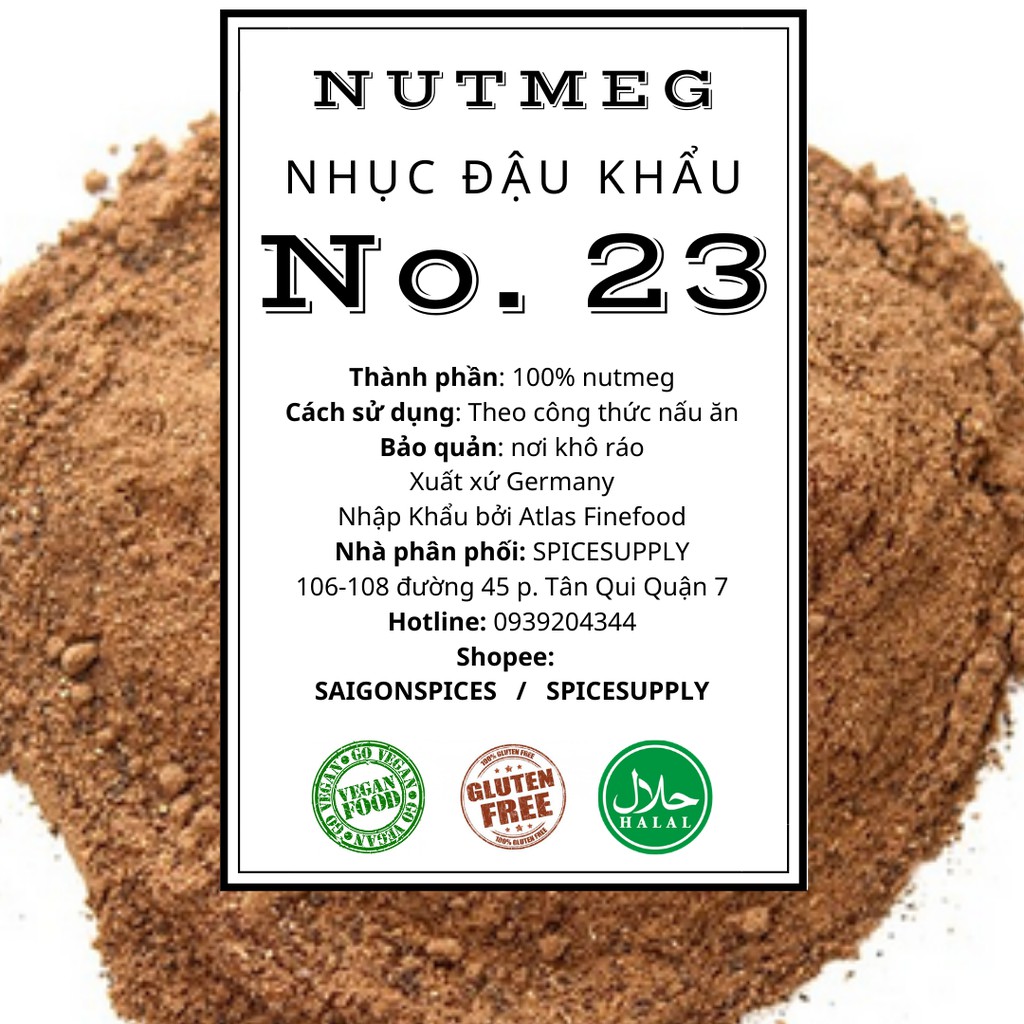 500g Nutmeg powder bột Nhục đậu khấu để làm bánh 500g