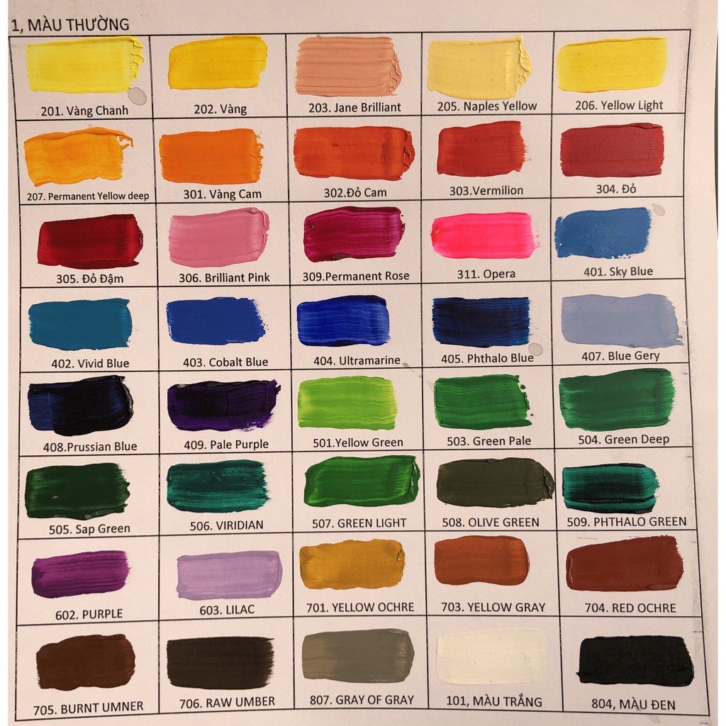 Màu acrylic Sunway 300ml, 100ml - Màu Acrylic Sunway Đài Loan vẽ tranh tường, canvas, toan