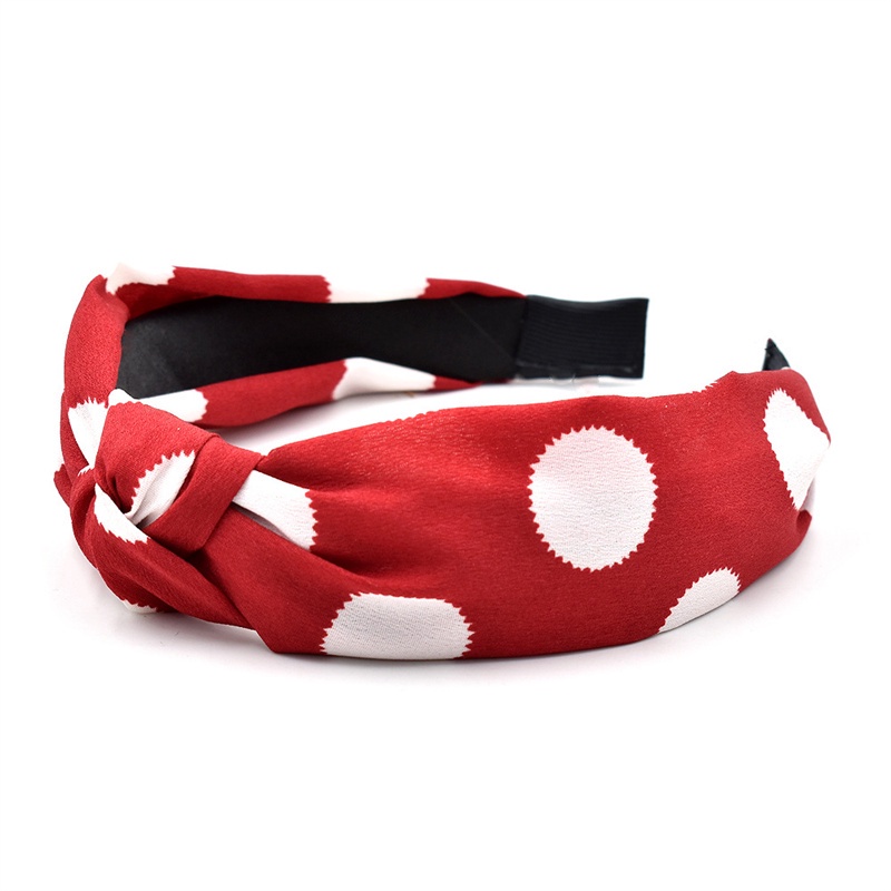 Băng đô cài tóc bản rộng họa tiết chấm bi đơn giản cho nữ