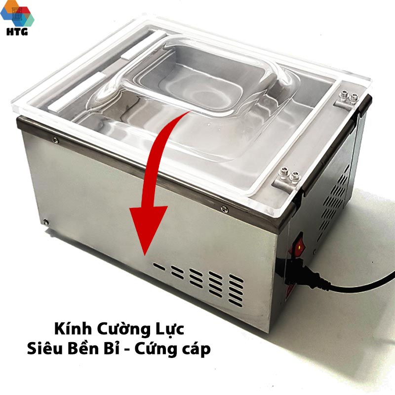 Máy hút chân không công nghiệp để bàn Vacuum Packer, hoàn toàn tự động, hút mạnh mẽ độ chân không đạt -1Mpa, vỏ Inox