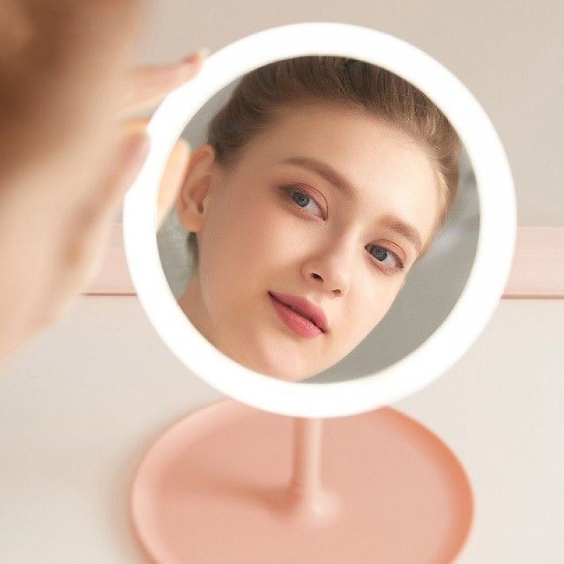 Gương Trang Điểm Có Đèn Led Cảm Ứng 3 Chế Độ Ánh Sáng Hàng nhập khẩu, Gương MakeUp Tròn Hai Màu Trắng Và Hồng Phấn | BigBuy360 - bigbuy360.vn