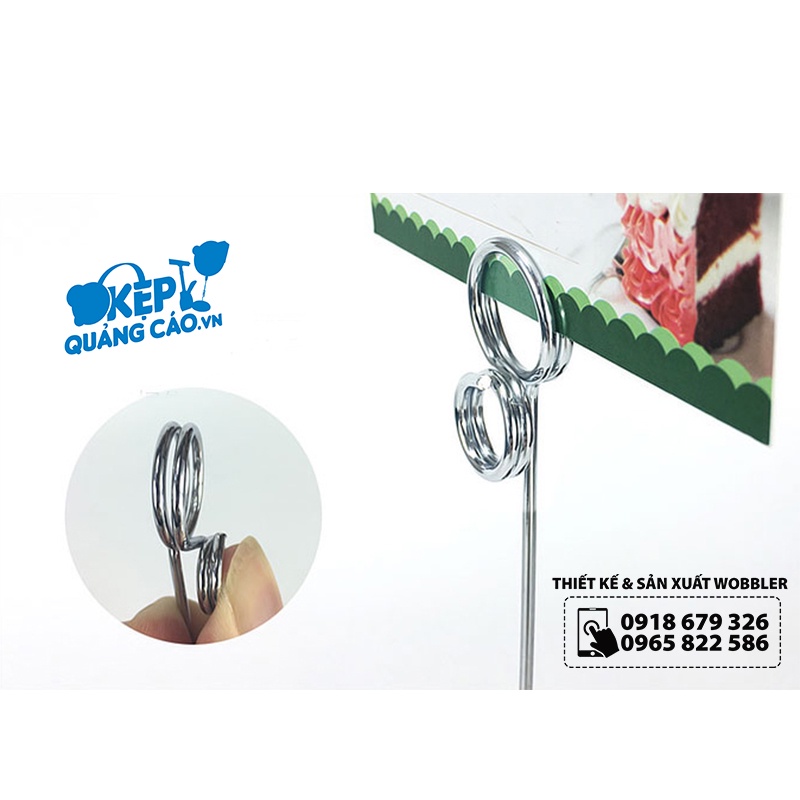 Kẹp để bàn inox, chân đê kẹp hình bằng inox,  Kẹp Giữ ảnh bằng kim loại, tag giá quầy bánh, Chân đế sắt mini - CDM