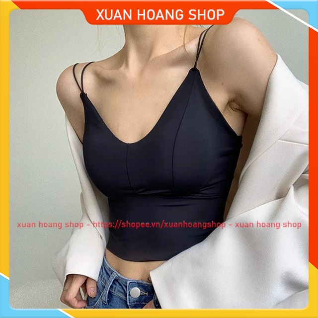 Áo Bra Tập Gym, Thể Thao Đẹp, Nâng Ngực Tạo Khe, Sexy, Lót Không Gọng, Hai Dây