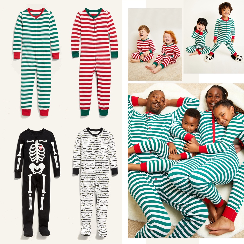 CHỌN MẪU Bộ body sleep Old Navy 100% cotton full size dành cho mọi lứa tuổi, đồ ngủ gia đình giáng sinh