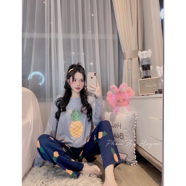 Bộ Mặc Nhà Quần Dài - Bộ Đồ Ngủ Nữ Chất Cotton Hình Dễ Thương | BigBuy360 - bigbuy360.vn