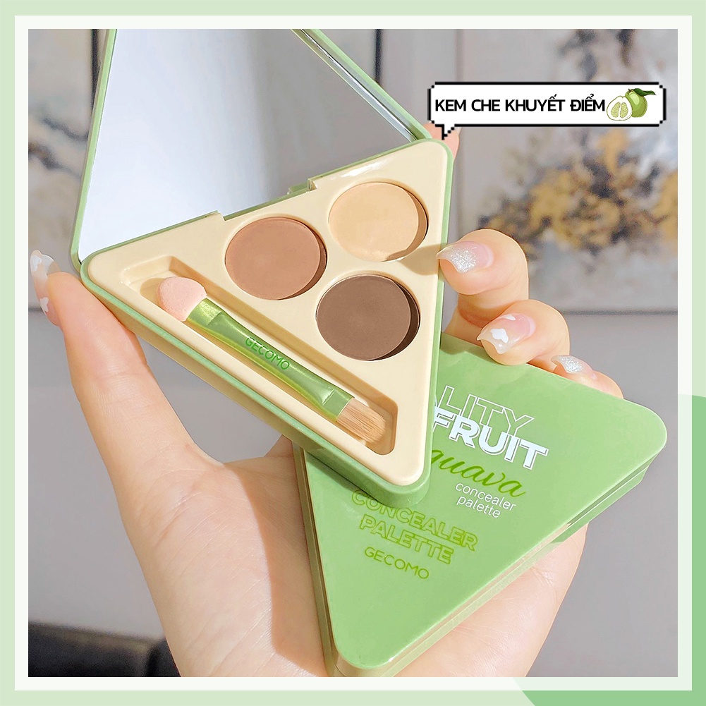 Bảng kem che khuyết điểm GECOMO thiết kế 3 trong 1 3 màu