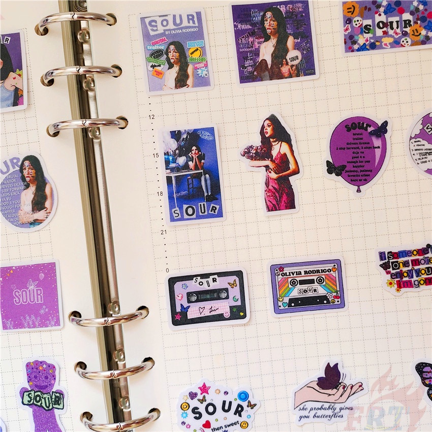 ★★★ Olivia Rodrigo Q-1 Sour Drivers License Mini Diary Manual Stickers ★★★ 40Pcs/Set DIY Fashion Scrapbooks Album Decor Decals Stickers