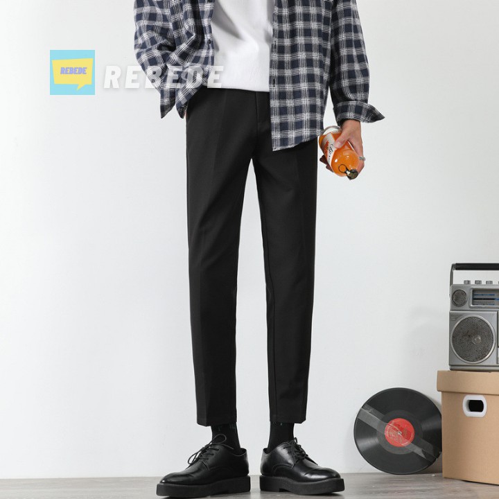 Quần ông rộng nam dáng suông vải tây âu, quần baggy unisex có 2 màu đen xám - Rebede | BigBuy360 - bigbuy360.vn