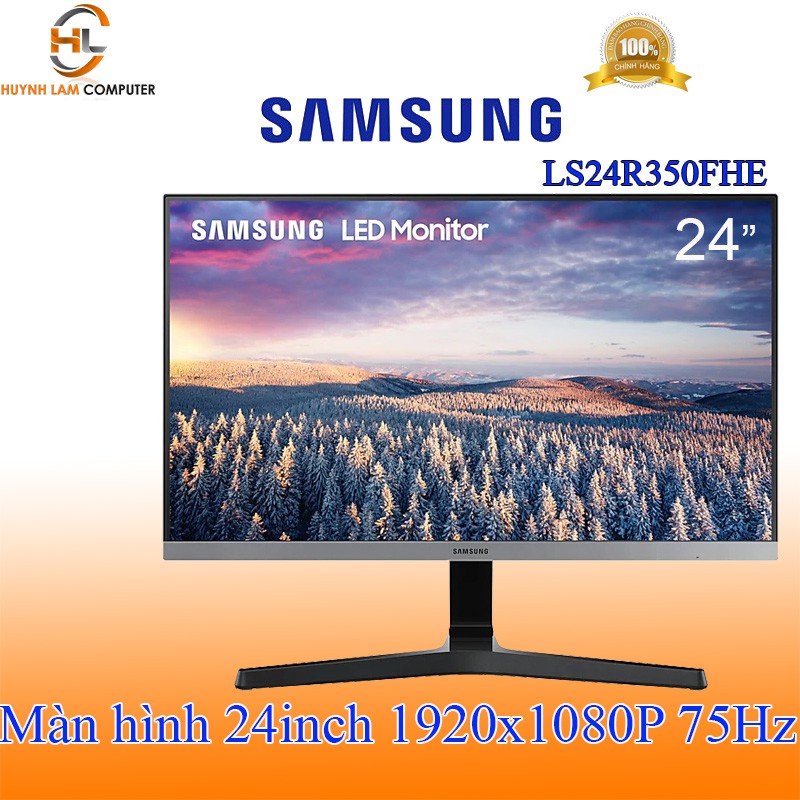 Màn hình máy tính LED 24" Samsung LS24R350FHEXXV viền mỏng FullHD 75Hz - Hãng phân phối