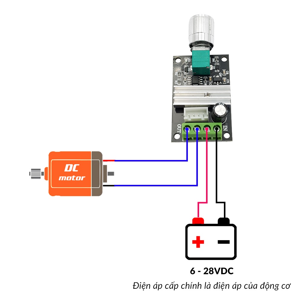 Mạch điều khiển tốc độ động cơ DC 3A có đảo chiều - O8Q1
