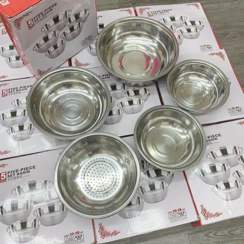 SET 5 BỘ RỔ CHẬU INOX | BigBuy360 - bigbuy360.vn