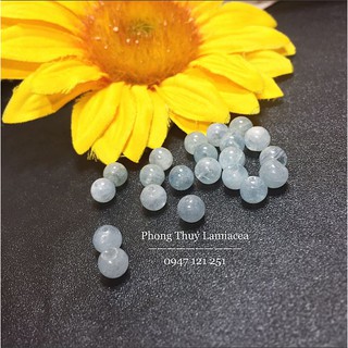 Nguyên liệu aquamarine 6mm thiên nhiên