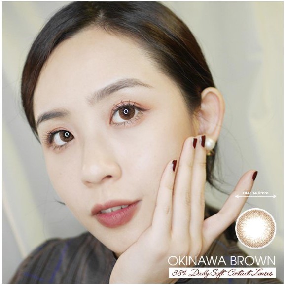 Kính áp tròng 1 ngày Eye Secret màu Okinawa Brown, lens mắt nâu có độ cận - Lens Optic