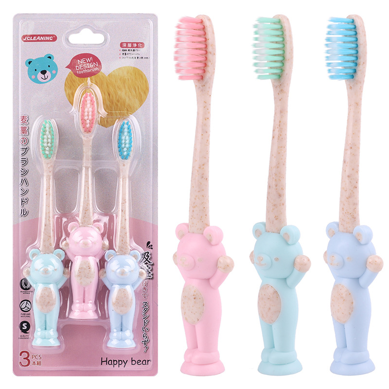 Set 3 bàn chải đánh răng sợi lông mềm mại tiện dụng cho bé
