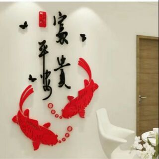 Tranh dán tường  mica 3D Trung hoa