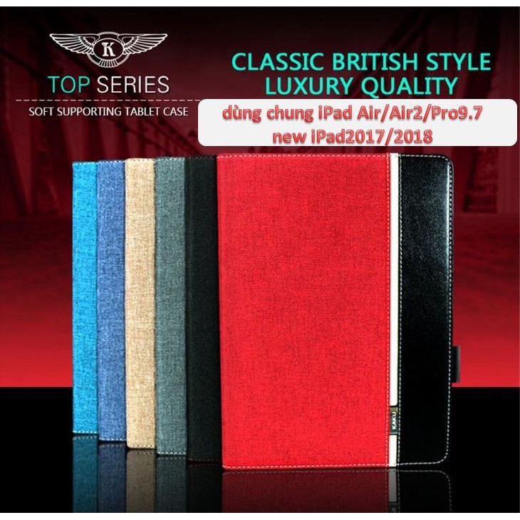Bao da KAKU vải nhiều màu iPad Air, Air2,Pro9.7,Gen 5, Gen 6 | BigBuy360 - bigbuy360.vn