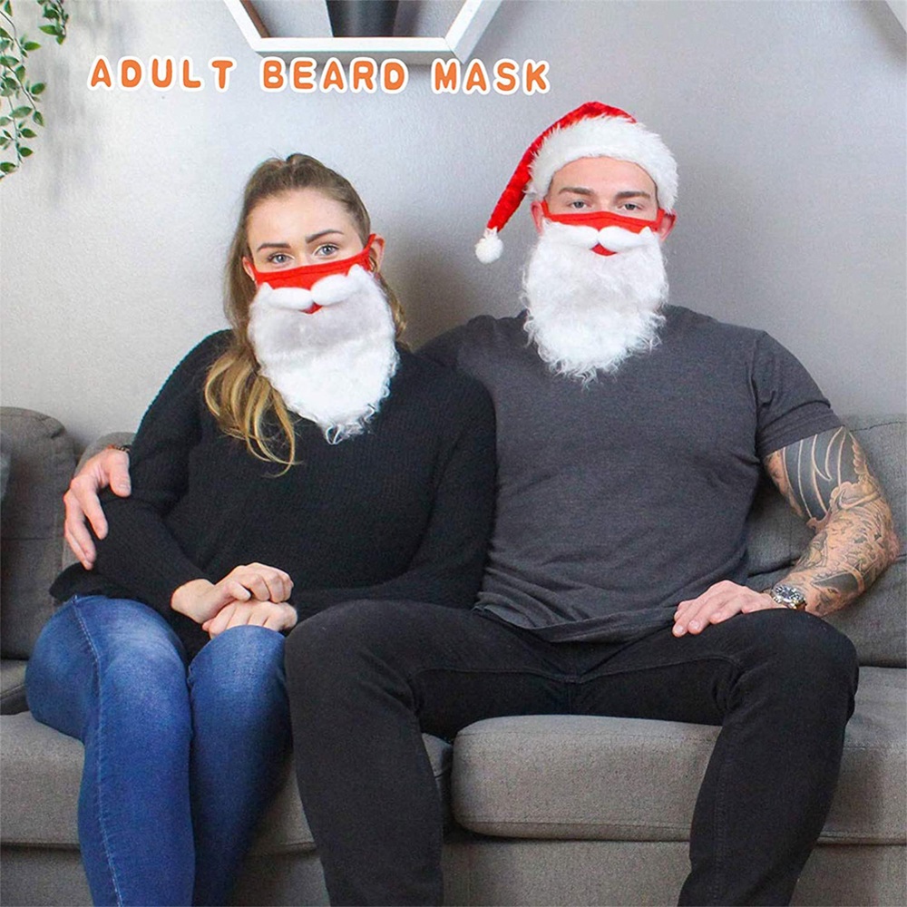 Mũ Ông Già Noel 3D Kèm Râu Cho Người Lớn Và Trẻ Em