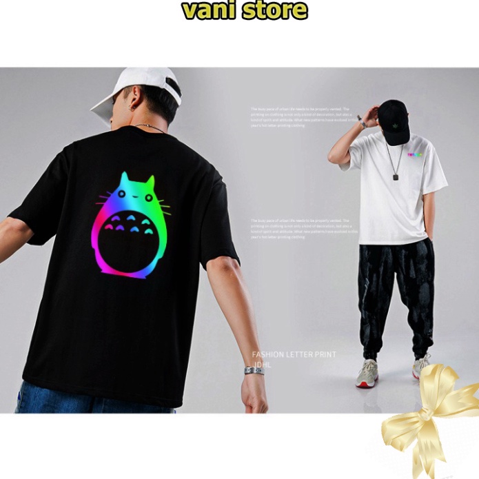 [Tặng Quà] Áo thun unisex tay lỡ Totoro siêu đáng yêu phản quang 7 màu . | BigBuy360 - bigbuy360.vn