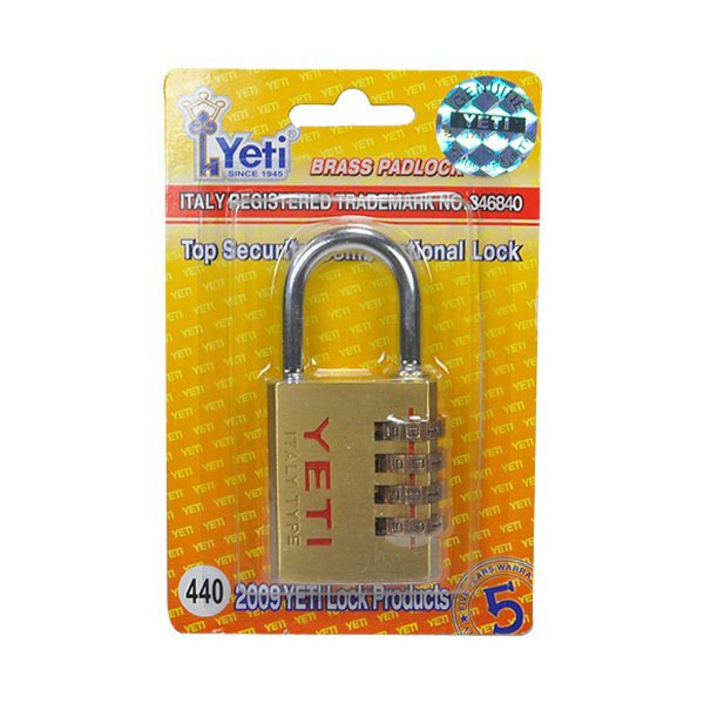 Khóa số Yeti 440 đồng thau ( 4 số )
