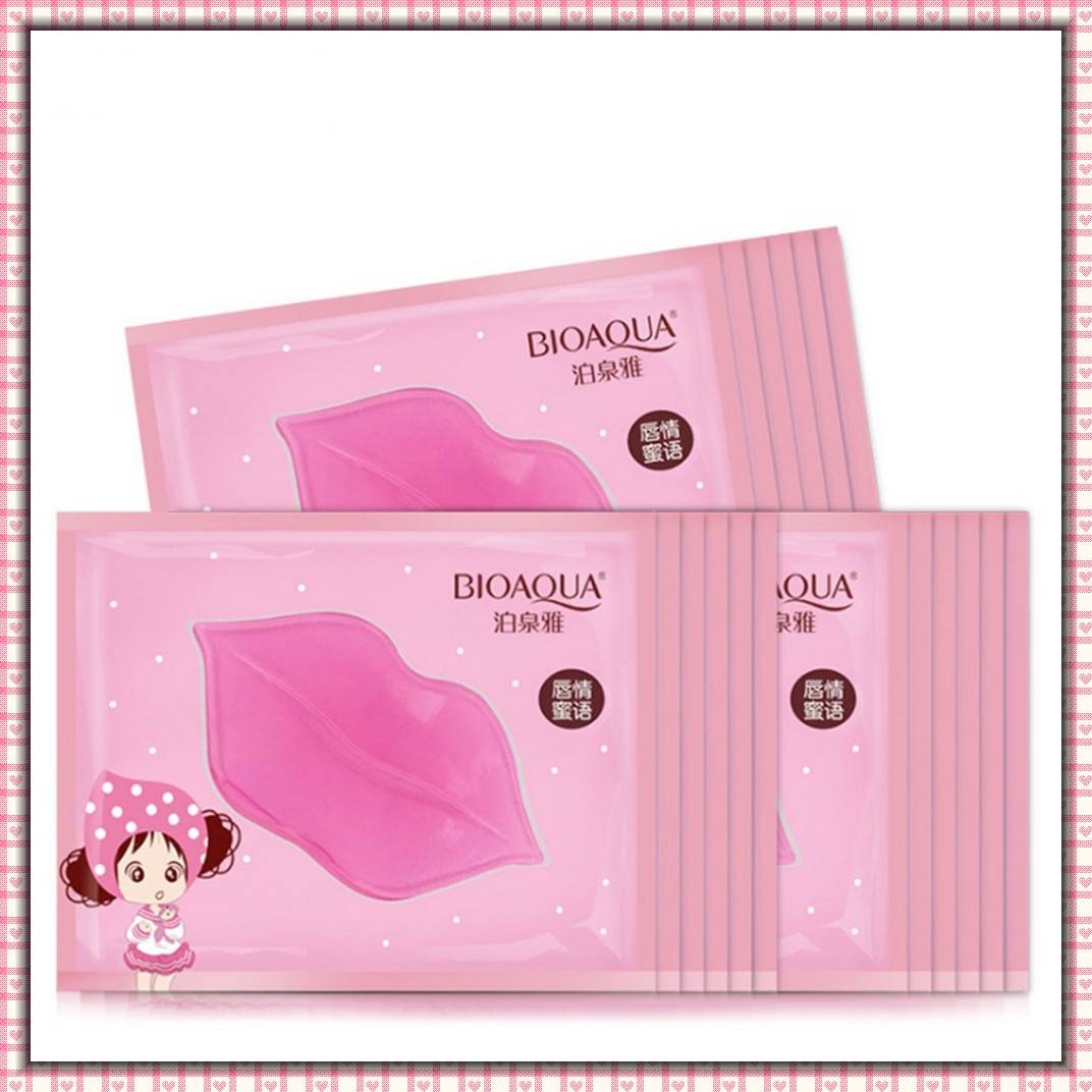 Mặt nạ môi collagen tinh thể màu hồng chăm sóc đôi môi tiện lợi