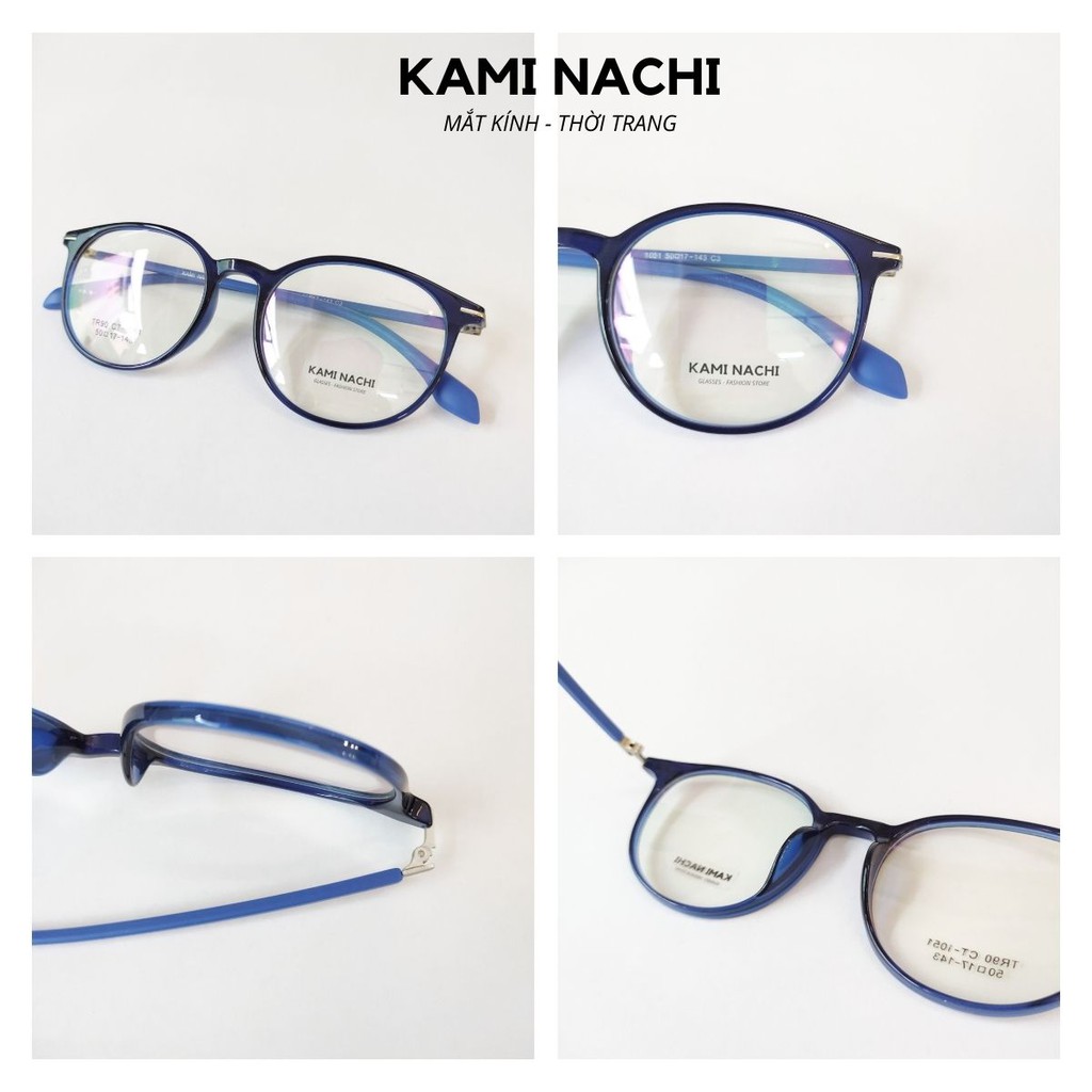 Gọng kính [CÓ THỂ LẮP TRÒNG CẬN] thời trang nam nữ KAMI NACHI dáng tròn phong cách đơn giản TR90.2019T | BigBuy360 - bigbuy360.vn