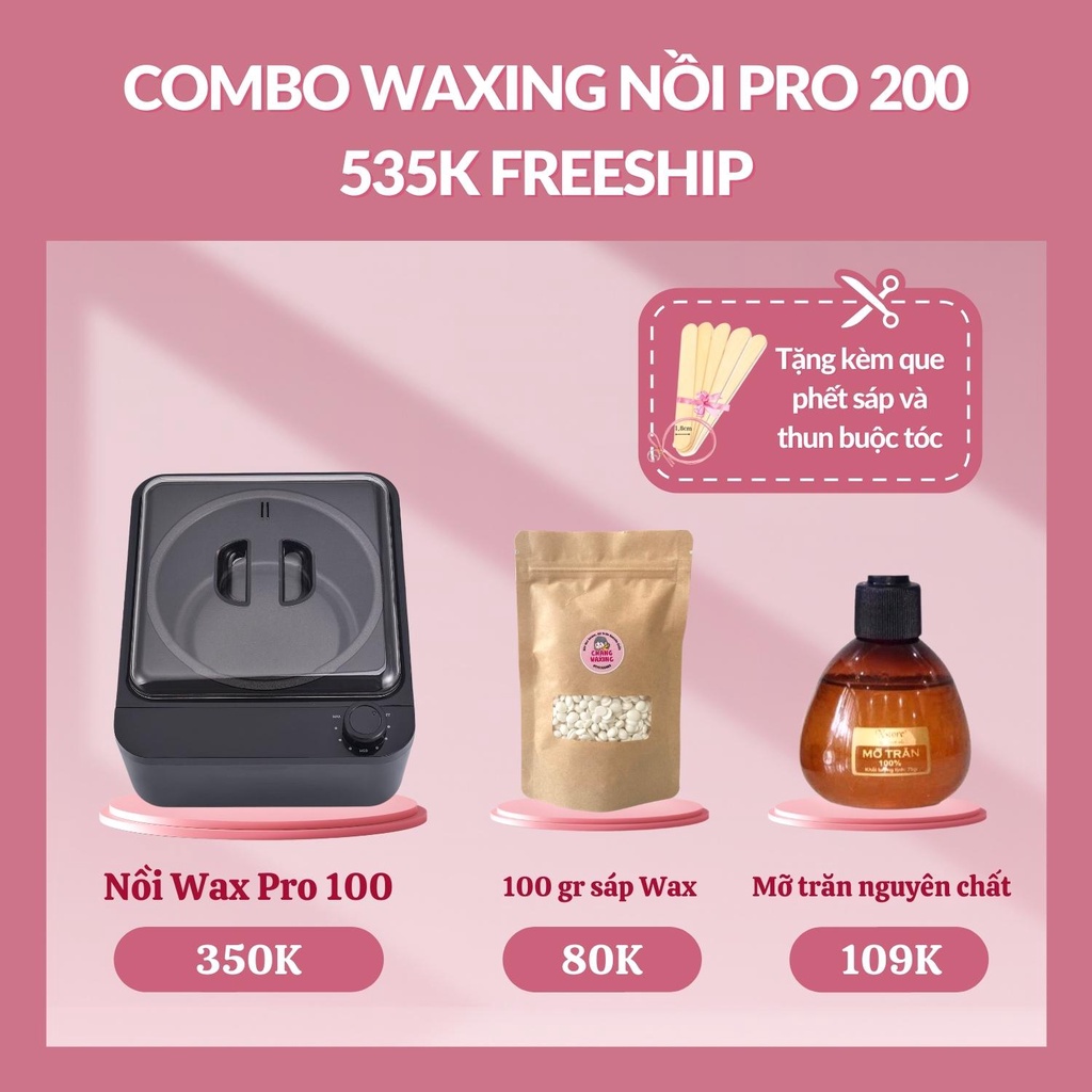 COMBO WAX LÔNG NỒI CHỐNG DÍNH CAO CẤP CERAMIC