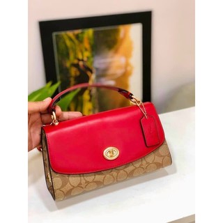 [Sale] TÚI nữ COACH TILLY 23 phối đỏ siêu sang