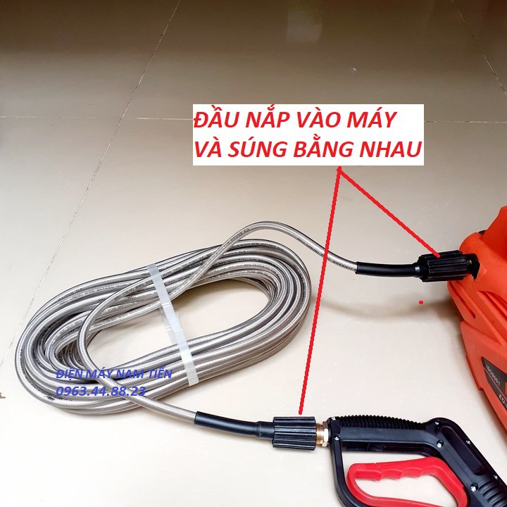 Dây rửa xe 15M áp lực cao . Dây xịt rửa xe 15M ( 2 ĐẦU TO )