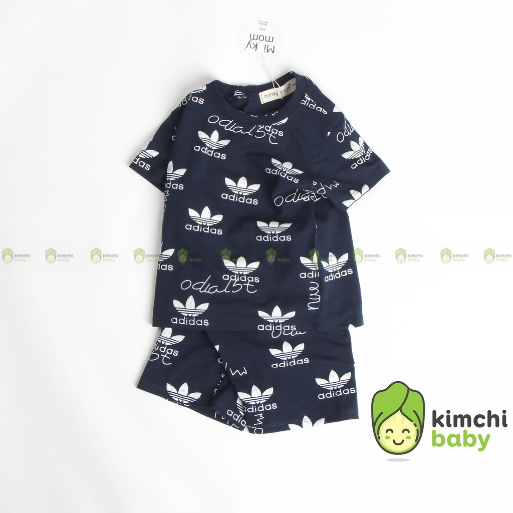 Đồ Bộ Bé Trai, Bé Gái Minky Mom Vải Cotton 100% Họa Tiết DAS IDW Sang Chảnh, Bộ Cộc Tay Cho Bé Mùa Hè MKM2121