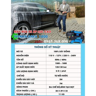 Máy Rửa Xe 1800W Tomikama 1800