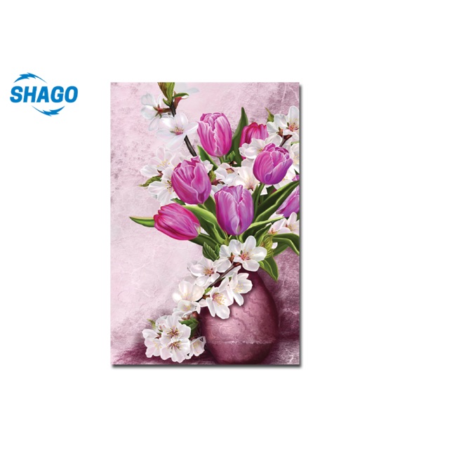 Tranh Bình Hoa Tulip Hồng Tím-Tranh Shago