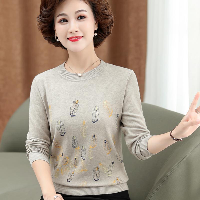 Áo len dệt kim mùa thu đông mới của mẹ nữ trung niên và cao tuổi 40