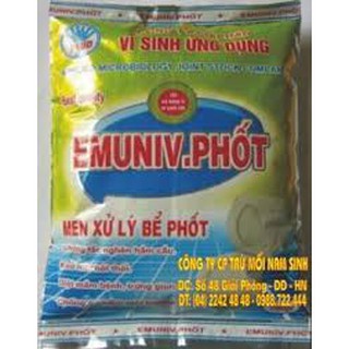 Chế phẩm emuniv- phốt 200gr xử lý bể phốt- chế phẩm emuniv xủa lý bể phốt gia đình