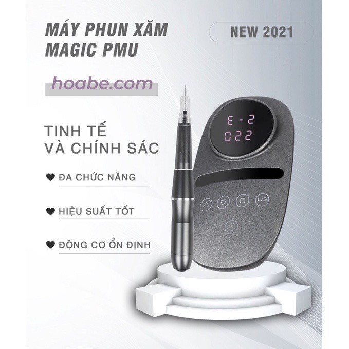 Máy Magic PMU đi sợi siêu nét - Máy thiết kế nhỏ gọn, siêu nhẹ - Thân máy bằng thép chắc chắn - Máy dùng kim kỹ thuật s