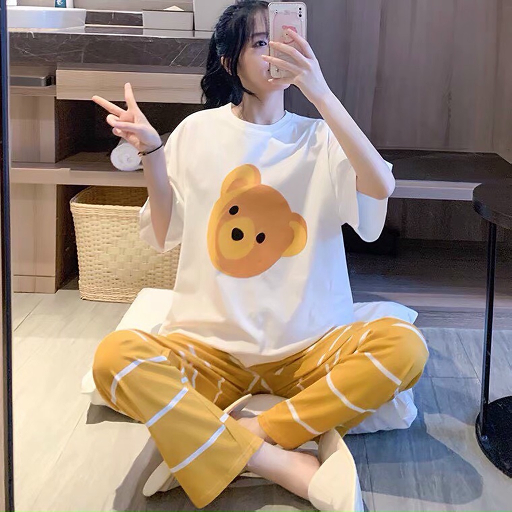 Đồ Bộ Mặc ở Nhà Bộ Đồ Ngủ Nữ Quần Dài Pijama Thun Lạnh Đẹp [CODE 49-52] Freesize Từ 45-55Kg - BB REAL