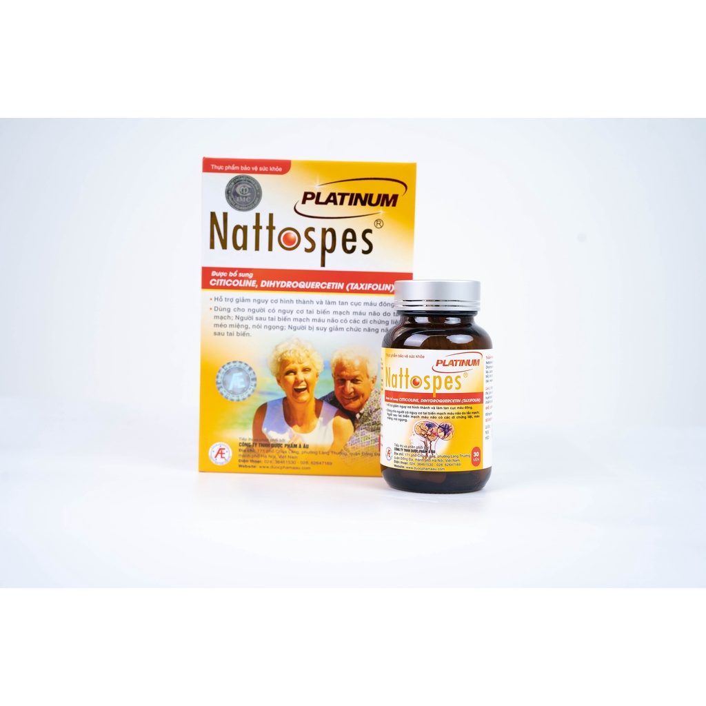 Nattospes Platinum - Hộp 30 Viên Hỗ Trợ Giảm Tai Biến Mạch Máu Não