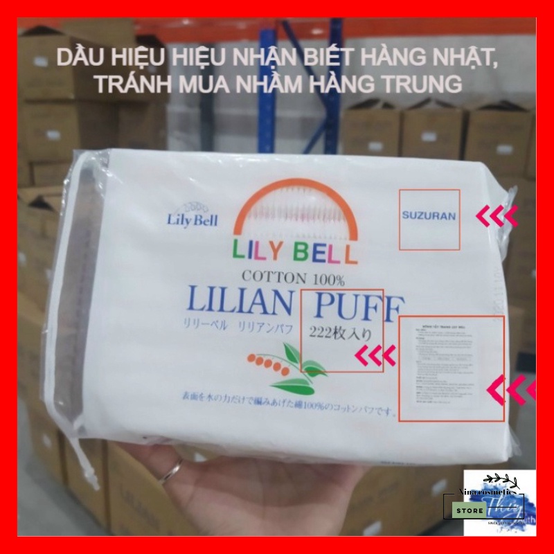 Bông Tẩy Trang Lily Bell Suzuran Nhật 222 Miếng