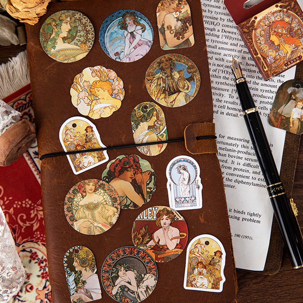 Set 46 Miếng Dán Trang Trí Phong Cách Vintage