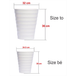 Chậu nhựa vân (combo 3 chiếc) cỡ lớn