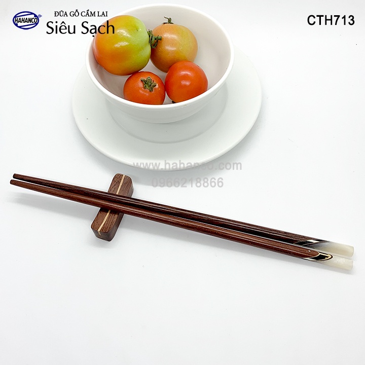 Đũa gỗ Cẩm - đầu cẩn thạch chéo  ❤️FREESHIP đơn > 50k❤️ HAHANCO |CTH713|